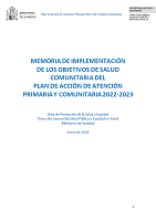 Imagen de la Memoria de salud comunitaria del Plan de Acción de Atención Primaria y Comunitaria 2022-2023