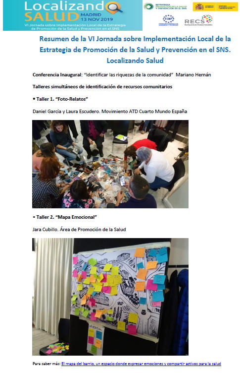 Imagen del resumen de las puesta en común de los talleres
