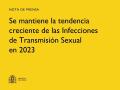 21/10/2024 - Se mantiene la tendencia creciente de las Infecciones de Transmisión Sexual en 2023